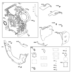 Cylinder Group Diagram and Parts List for 613477-0044-01 400000 - 699999 Briggs and Stratton Engine